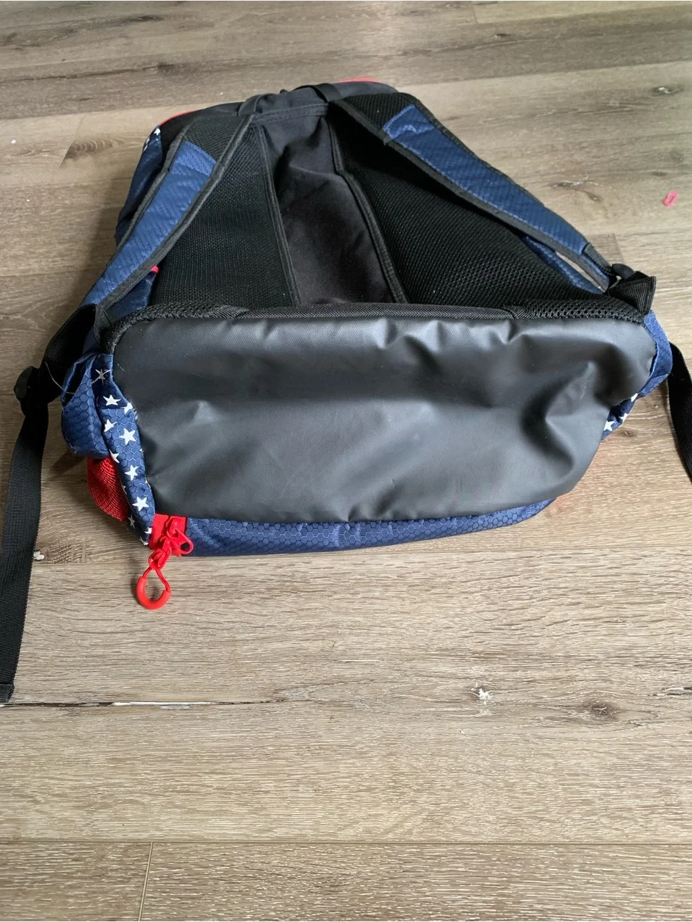 Baseball Bag for Youth & Adult with 4 Bat Sleeves - Navy, Red and White